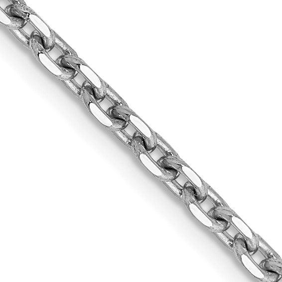 14k White Gold 2.5mm Diamond Cut Cable Chain