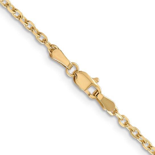 14k 2.2mm Diamond Cut Cable Chain
