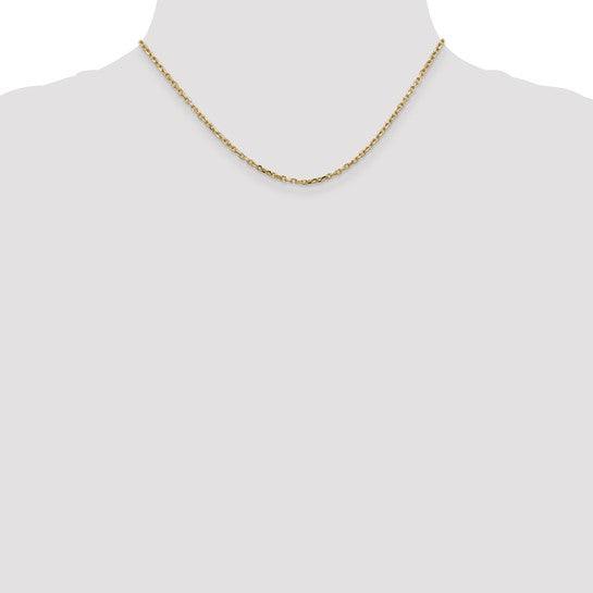 14k 2.2mm Diamond Cut Cable Chain