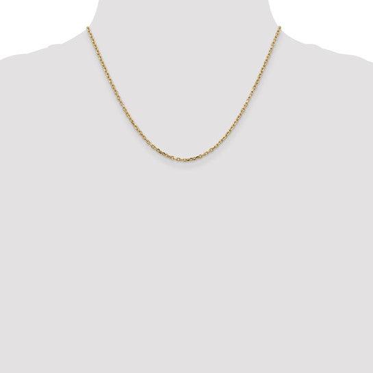 14k 2.2mm Diamond Cut Cable Chain