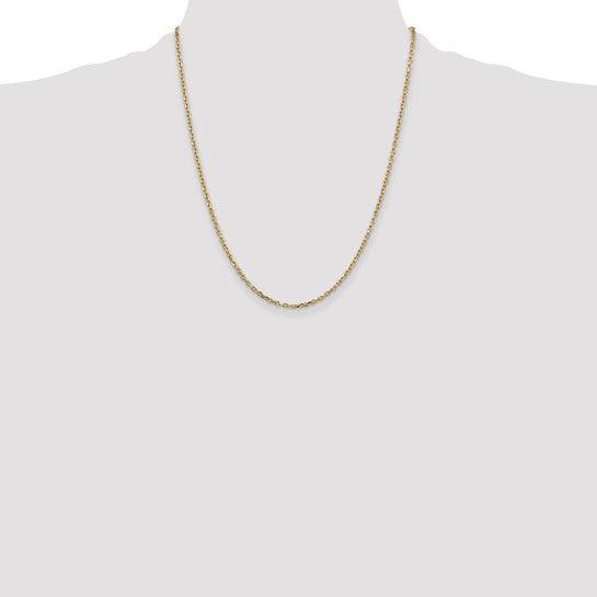 14k 2.2mm Diamond Cut Cable Chain
