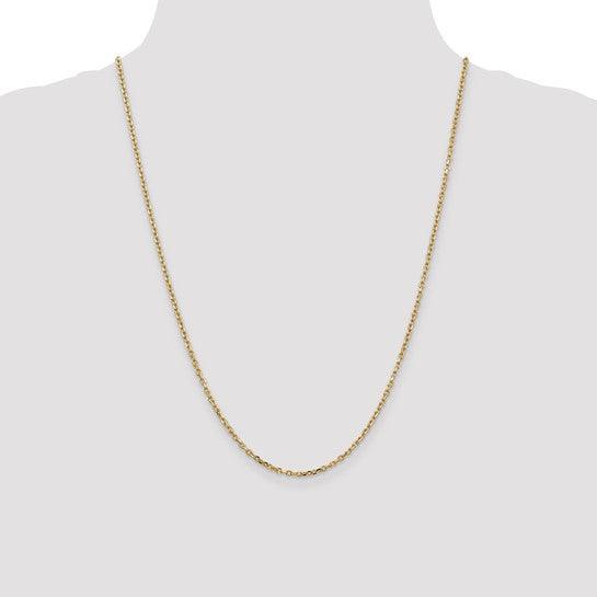 14k 2.2mm Diamond Cut Cable Chain