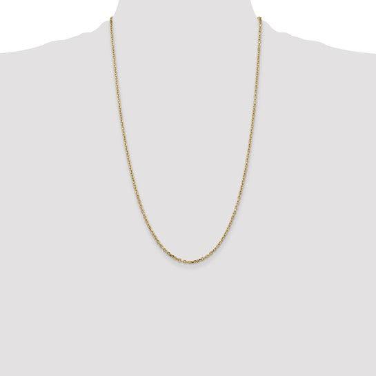 14k 2.2mm Diamond Cut Cable Chain