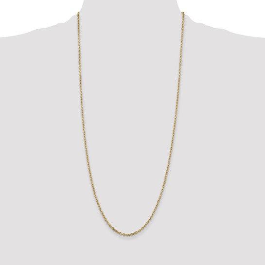 14k 2.2mm Diamond Cut Cable Chain