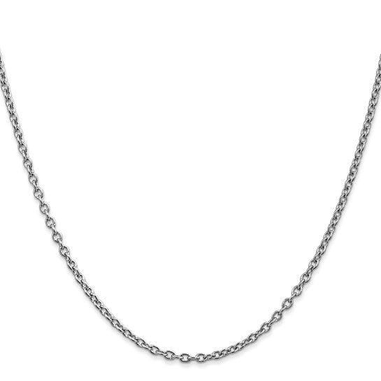 14k White Gold 2.40mm Cable Chain