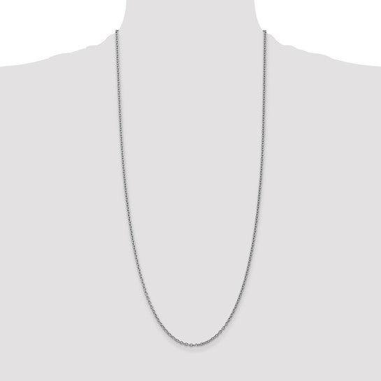14k White Gold 2.40mm Cable Chain