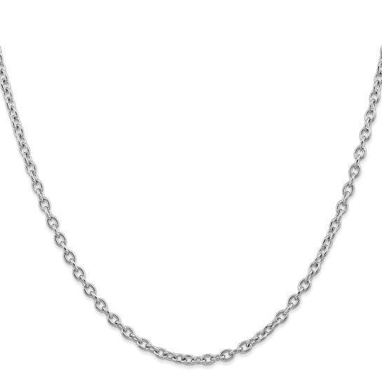 14k White Gold 3.2mm Cable Chain