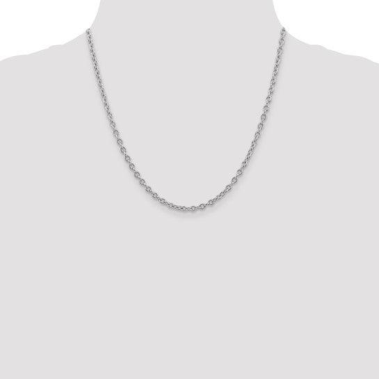 14k White Gold 3.2mm Cable Chain