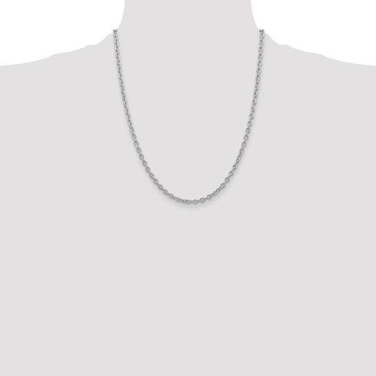 14k White Gold 3.2mm Cable Chain