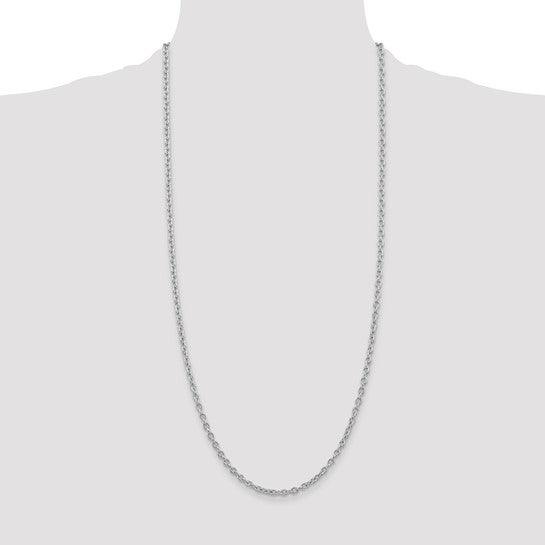 14k White Gold 3.2mm Cable Chain