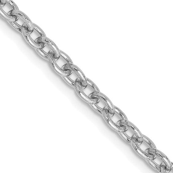 14k White Gold 3.2mm Cable Chain