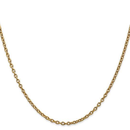 14k Round Open Link Cable Chain
