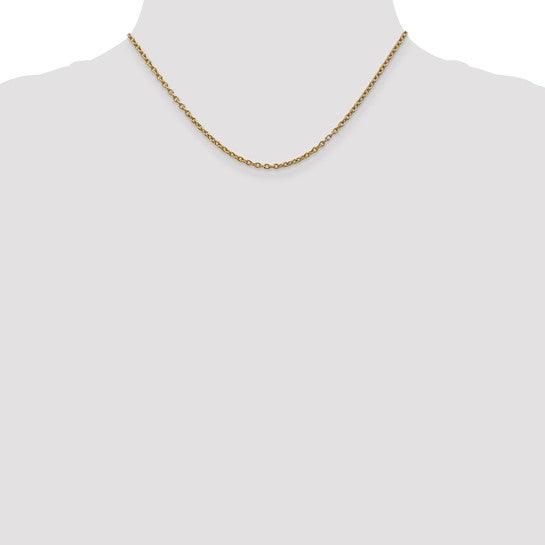 14k Round Open Link Cable Chain