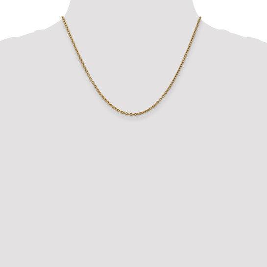 14k Round Open Link Cable Chain