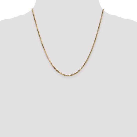 14k Round Open Link Cable Chain