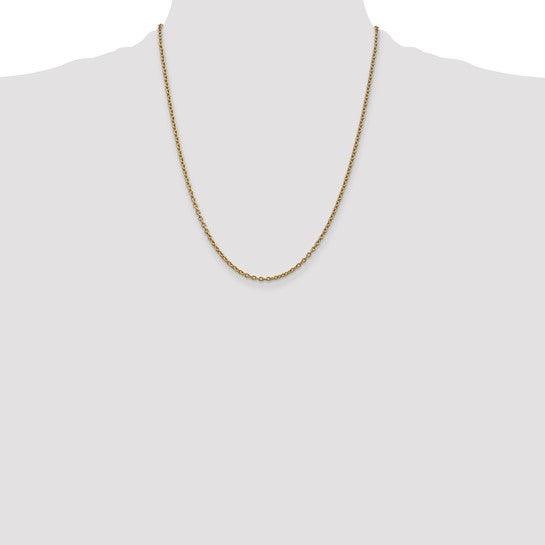 14k Round Open Link Cable Chain