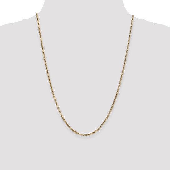 14k Round Open Link Cable Chain