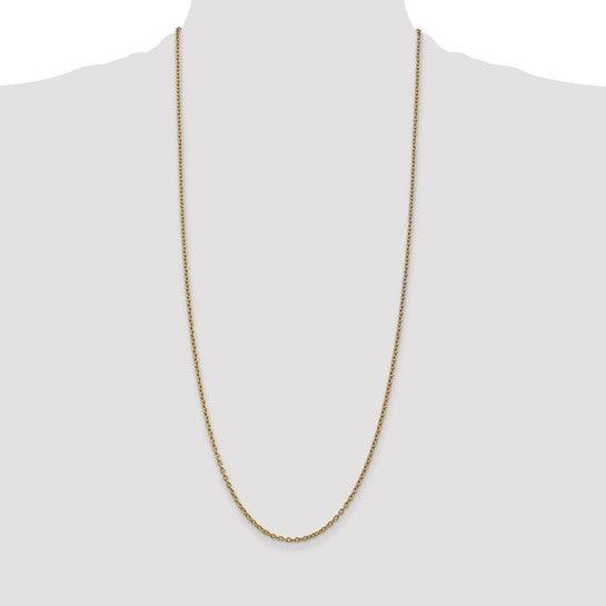 14k Round Open Link Cable Chain