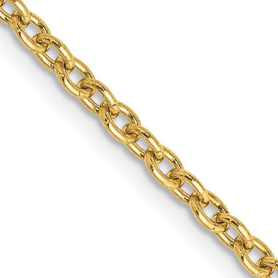 14k Round Open Link Cable Chain