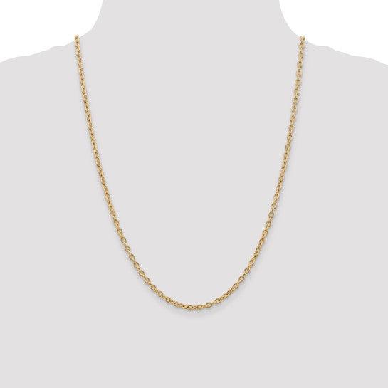 14k 3.2mm Cable Chain