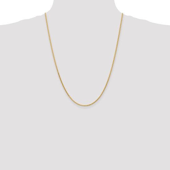 14k 1.9mm Diamond-Cut Parisian Wheat Chain