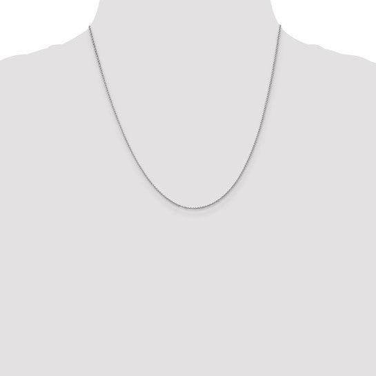 14k White Gold 1.15mm Rolo Chain