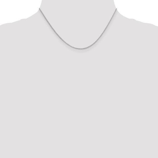 14k White Gold 1.55mm Rolo Pendant Chain