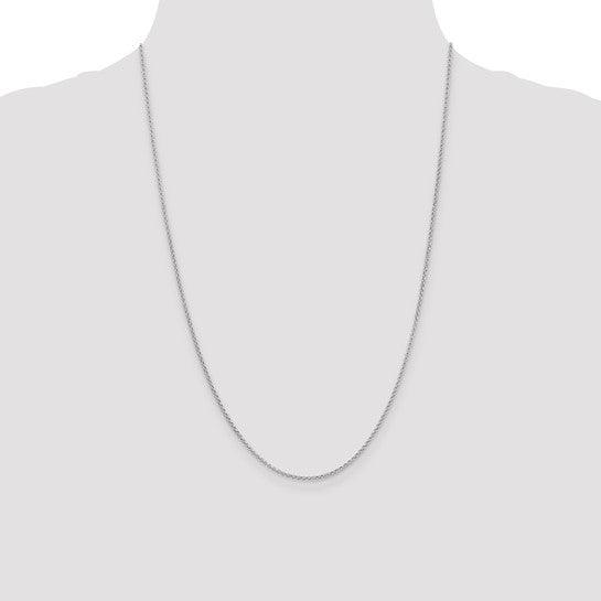 14k White Gold 1.55mm Rolo Pendant Chain