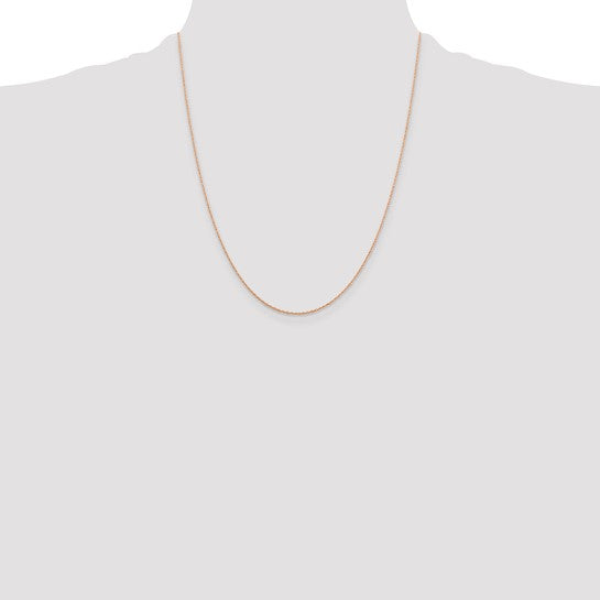 14k Rose Gold 0.5mm Baby Rope Chain