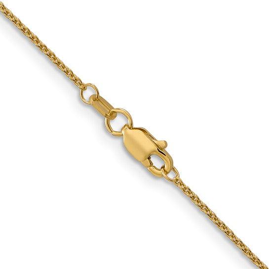 14k 1mm 14 Inch Cable Chain