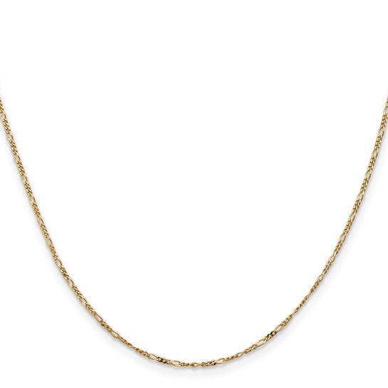 14k 1.25mm Flat Figaro Chain