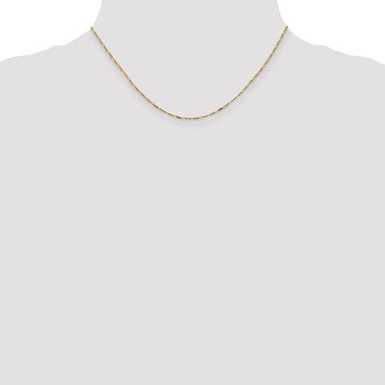 14k 1.25mm Flat Figaro Chain