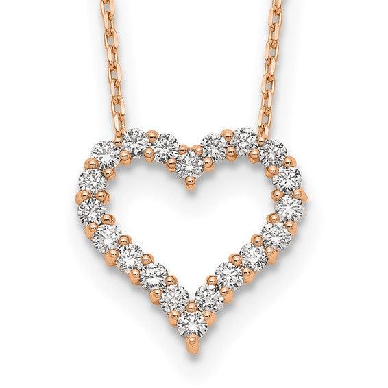 14k Lab Grown Diamond Heart Pendant Necklaces