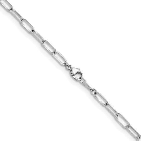 Platinum 3.4mm Paperclip Link Necklaces