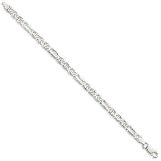 Sterling Silver 5.5mm Figaro Anchor Bracelet