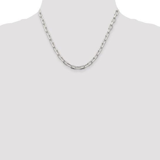 Sterling Silver 5.5mm Diamond Cut Open Link Cable Chain