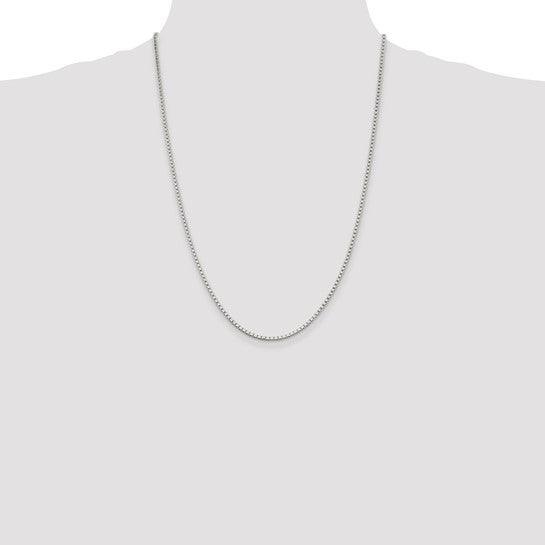 Sterling Silver 2mm Round Box Chain