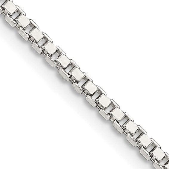Sterling Silver 2mm Round Box Chain