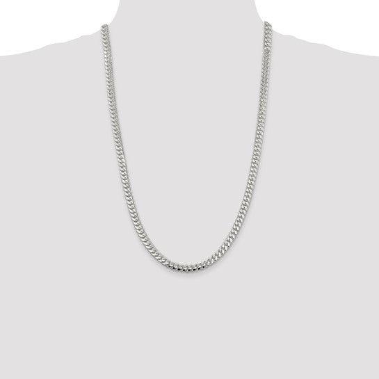 Sterling Silver 6.4mm Polished Domed Curb Chain