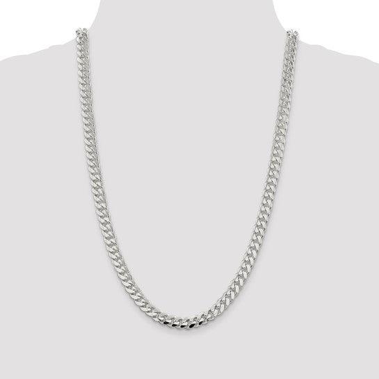 Sterling Silver 7.8mm Domed Curb Chain