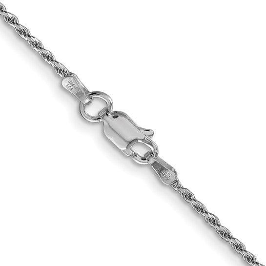 Silver Rhodium Plated 1.5mm Diamond-cut Rope Chain