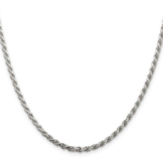 Sterling Silver 2.75mm Diamond-cut Rope Chain