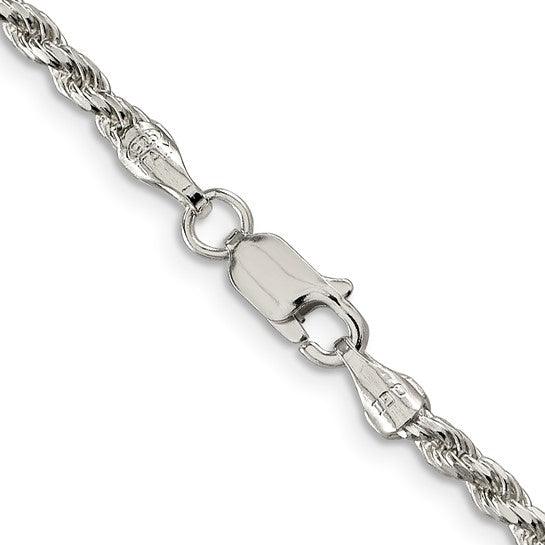 Sterling Silver 2.75mm Diamond-cut Rope Chain