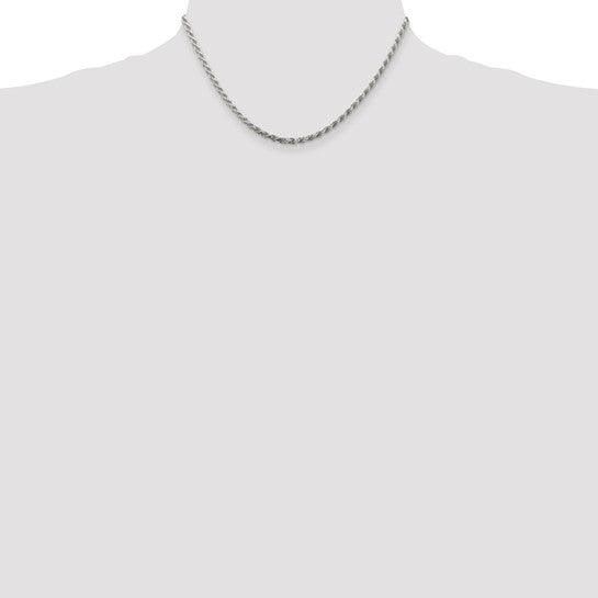 Sterling Silver 2.75mm Diamond-cut Rope Chain