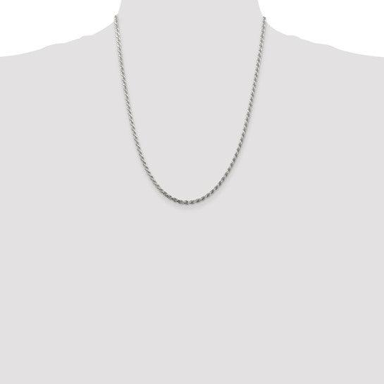 Sterling Silver 2.75mm Diamond-cut Rope Chain