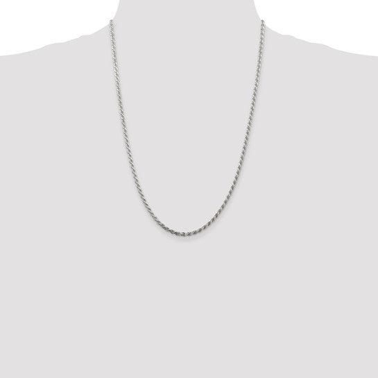 Sterling Silver 2.75mm Diamond-cut Rope Chain