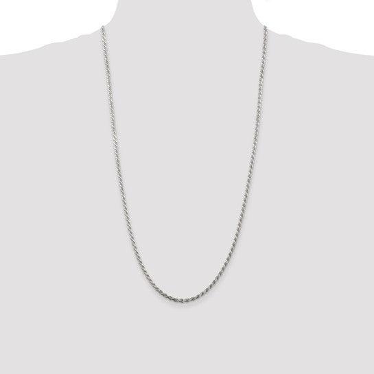 Sterling Silver 2.75mm Diamond-cut Rope Chain