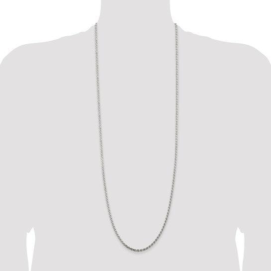 Sterling Silver 2.75mm Diamond-cut Rope Chain