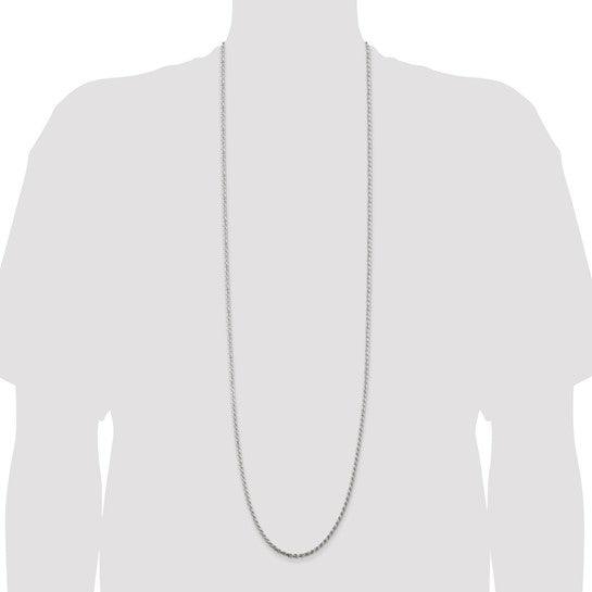 Sterling Silver 2.75mm Diamond-cut Rope Chain
