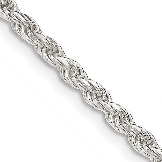 Sterling Silver 2.75mm Diamond-cut Rope Chain
